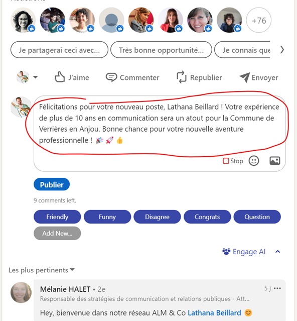 répondre aux commentaires Linkedin